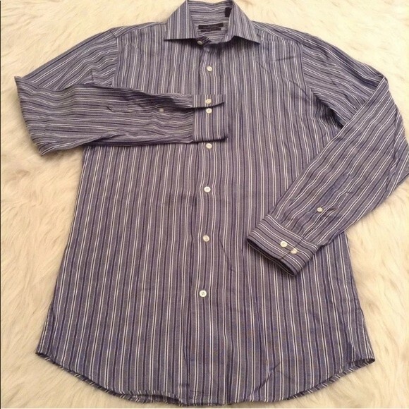Marc Anthony Mens Shirt 14 1/2 Stripe Slim Fit BG - Picture 1 of 6